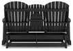 Hyland wave Black Outdoor Glider Loveseat - P108-835 - Vega Furniture