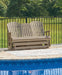 Hyland wave Driftwood Outdoor Glider Loveseat - P114-835 - Vega Furniture