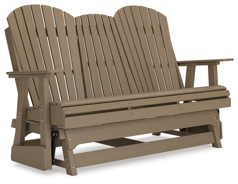 Hyland wave Driftwood Outdoor Glider Loveseat - P114-835 - Vega Furniture