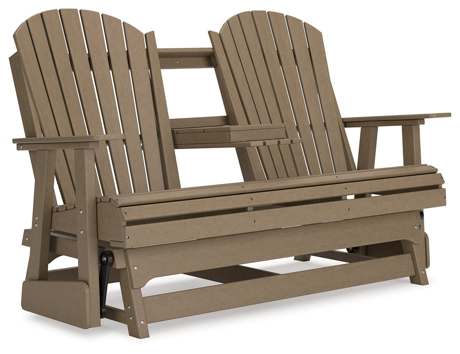 Hyland wave Driftwood Outdoor Glider Loveseat - P114-835 - Vega Furniture