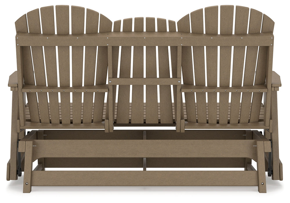 Hyland wave Driftwood Outdoor Glider Loveseat - P114-835 - Vega Furniture