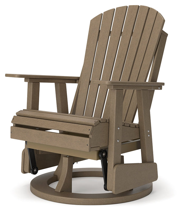 Hyland wave Driftwood Outdoor Swivel Glider Chair - P114-820 - Vega Furniture