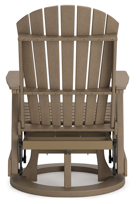 Hyland wave Driftwood Outdoor Swivel Glider Chair - P114-820 - Vega Furniture