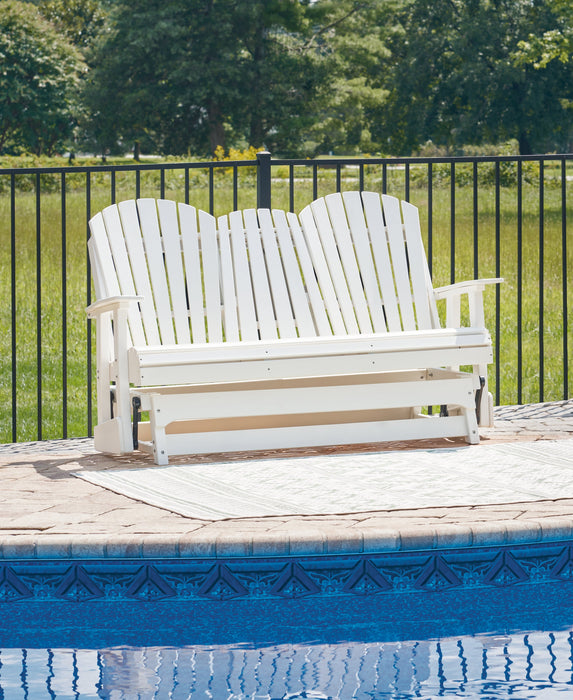 Hyland wave White Outdoor Glider Loveseat - P111-835 - Vega Furniture