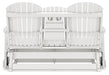 Hyland wave White Outdoor Glider Loveseat - P111-835 - Vega Furniture