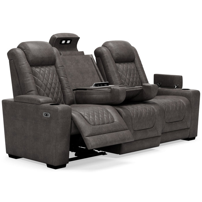 HyllMont Gray Power Reclining Living Room Set - SET | 9300315 | 9300318 - Vega Furniture