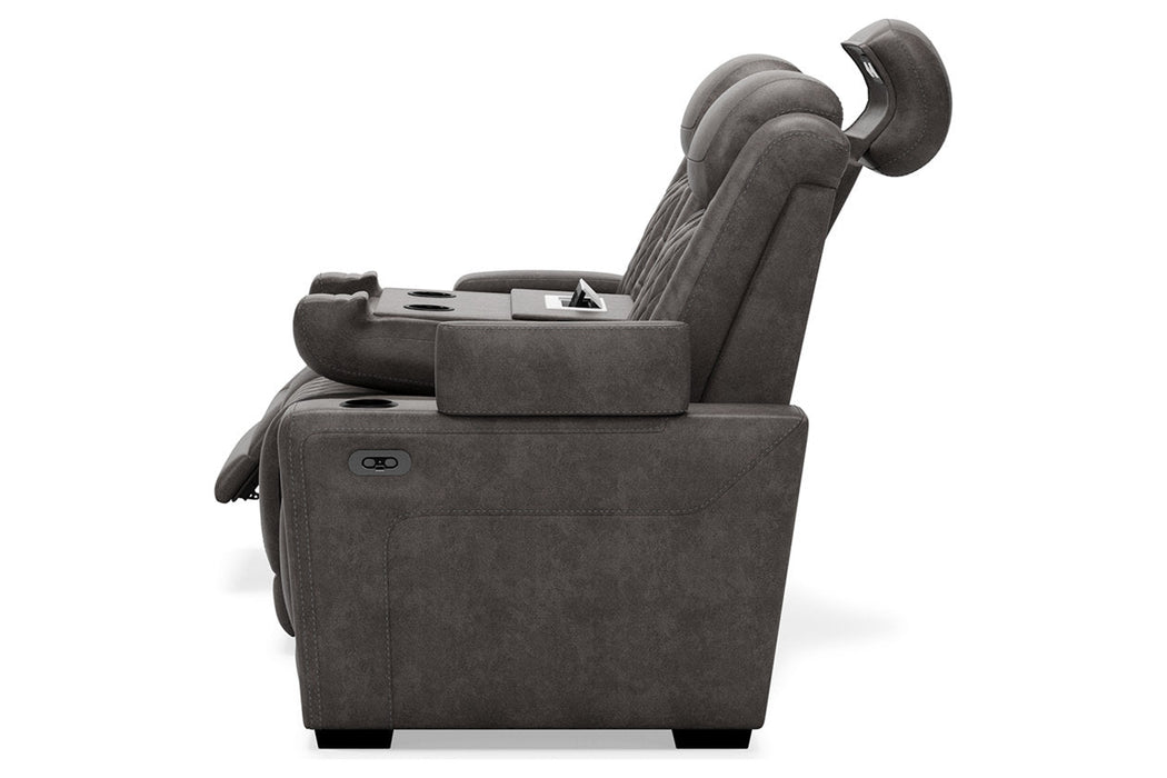 HyllMont Gray Power Reclining Sofa - 9300315 - Vega Furniture