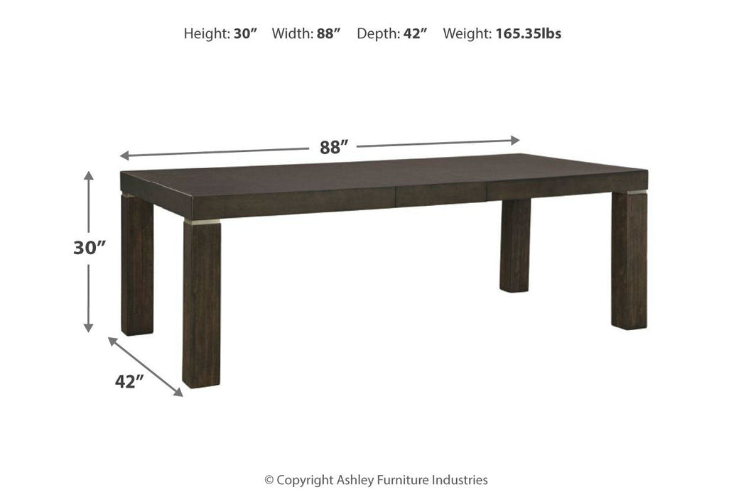 Hyndell Dark Brown Dining Extension Table - D731-35 - Vega Furniture