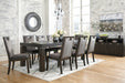 Hyndell Gray/Dark Brown Extendable Dining Set - SET | D731-35 | D731-01(4) - Vega Furniture