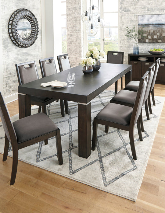 Hyndell Gray/Dark Brown Extendable Dining Set - SET | D731-35 | D731-01(4) - Vega Furniture
