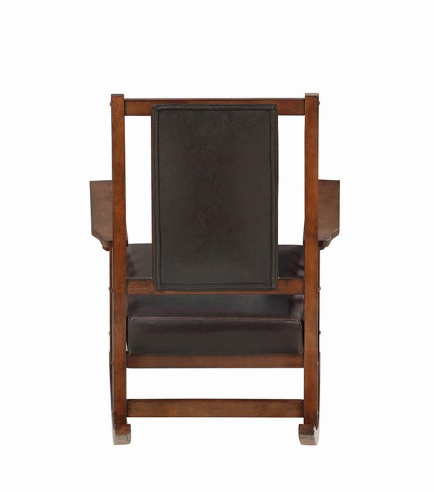 Ida Tobacco/Dark Brown Upholstered Rocking Chair - 600058 - Vega Furniture