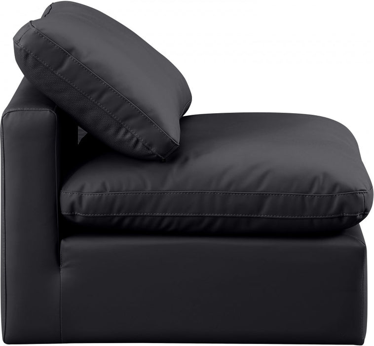 Indulge Faux Leather Living Room Chair Black - 146Black-Armless - Vega Furniture