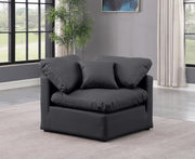 Indulge Faux Leather Living Room Chair Black - 146Black-Corner - Vega Furniture