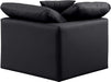 Indulge Faux Leather Living Room Chair Black - 146Black-Corner - Vega Furniture