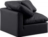 Indulge Faux Leather Living Room Chair Black - 146Black-Corner - Vega Furniture