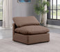 Indulge Faux Leather Living Room Chair Brown - 146Brown-Armless - Vega Furniture