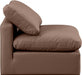 Indulge Faux Leather Living Room Chair Brown - 146Brown-Armless - Vega Furniture