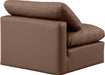 Indulge Faux Leather Living Room Chair Brown - 146Brown-Armless - Vega Furniture