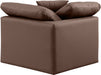 Indulge Faux Leather Living Room Chair Brown - 146Brown-Corner - Vega Furniture