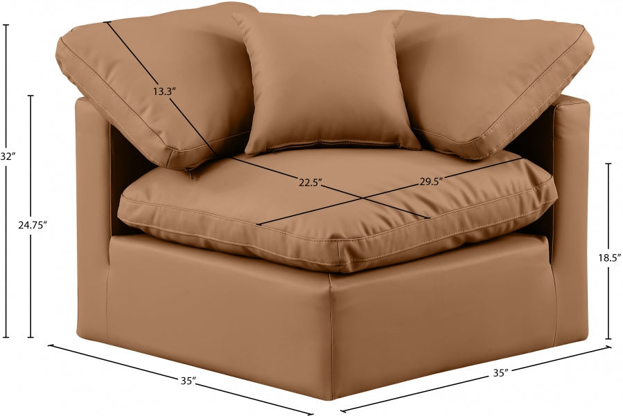 Indulge Faux Leather Living Room Chair Cognac - 146Cognac-Corner - Vega Furniture