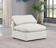 Indulge Faux Leather Living Room Chair Cream - 146Cream-Armless - Vega Furniture