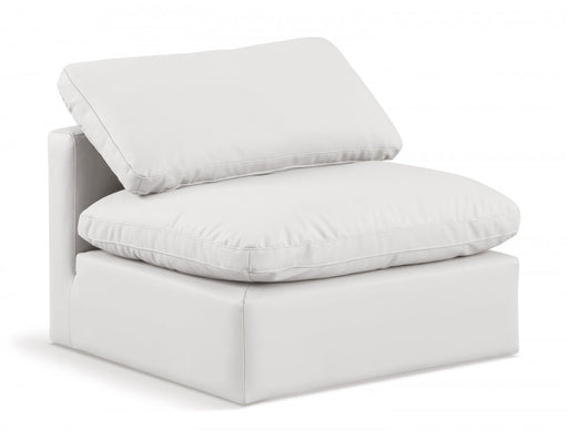 Indulge Faux Leather Living Room Chair Cream - 146Cream-Armless - Vega Furniture