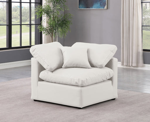 Indulge Faux Leather Living Room Chair Cream - 146Cream-Corner - Vega Furniture