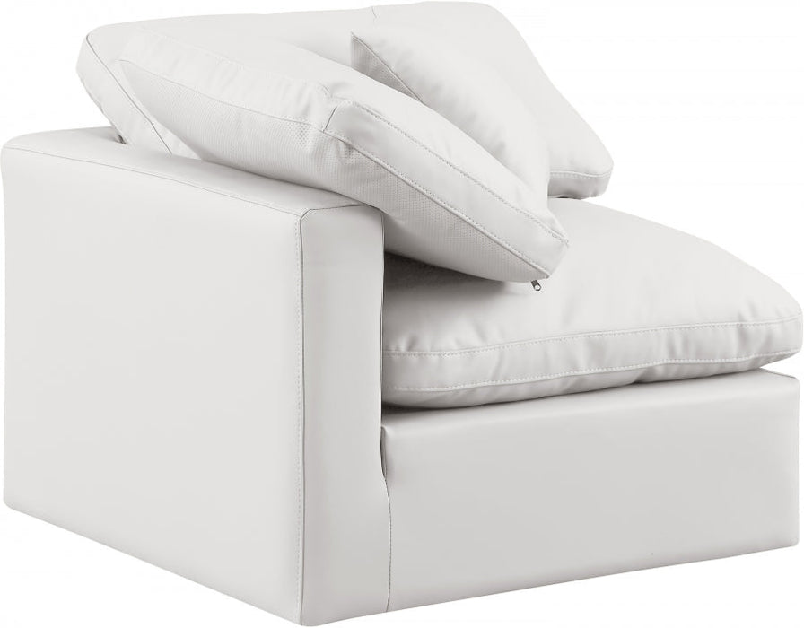 Indulge Faux Leather Living Room Chair Cream - 146Cream-Corner - Vega Furniture