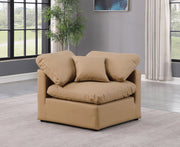 Indulge Faux Leather Living Room Chair Natural - 146Tan-Corner - Vega Furniture