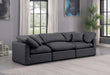 Indulge Faux Leather Sofa Black - 146Black-S105 - Vega Furniture