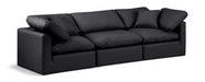 Indulge Faux Leather Sofa Black - 146Black-S105 - Vega Furniture