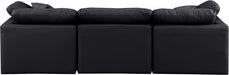 Indulge Faux Leather Sofa Black - 146Black-S105 - Vega Furniture