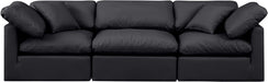 Indulge Faux Leather Sofa Black - 146Black-S105 - Vega Furniture
