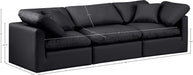 Indulge Faux Leather Sofa Black - 146Black-S105 - Vega Furniture