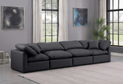 Indulge Faux Leather Sofa Black - 146Black-S140 - Vega Furniture