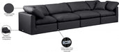 Indulge Faux Leather Sofa Black - 146Black-S140 - Vega Furniture