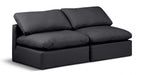 Indulge Faux Leather Sofa Black - 146Black-S2 - Vega Furniture
