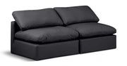 Indulge Faux Leather Sofa Black - 146Black-S2 - Vega Furniture