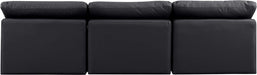 Indulge Faux Leather Sofa Black - 146Black-S3 - Vega Furniture