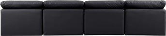 Indulge Faux Leather Sofa Black - 146Black-S4 - Vega Furniture