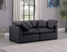 Indulge Faux Leather Sofa Black - 146Black-S70 - Vega Furniture