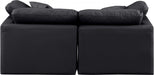 Indulge Faux Leather Sofa Black - 146Black-S70 - Vega Furniture