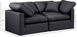 Indulge Faux Leather Sofa Black - 146Black-S70 - Vega Furniture