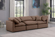 Indulge Faux Leather Sofa Brown - 146Brown-S105 - Vega Furniture