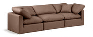 Indulge Faux Leather Sofa Brown - 146Brown-S105 - Vega Furniture