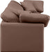 Indulge Faux Leather Sofa Brown - 146Brown-S105 - Vega Furniture