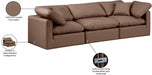 Indulge Faux Leather Sofa Brown - 146Brown-S105 - Vega Furniture