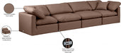 Indulge Faux Leather Sofa Brown - 146Brown-S140 - Vega Furniture