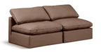 Indulge Faux Leather Sofa Brown - 146Brown-S2 - Vega Furniture