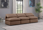 Indulge Faux Leather Sofa Brown - 146Brown-S3 - Vega Furniture